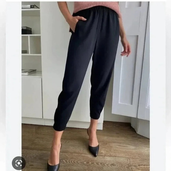 Aritzia Babaton Harvey Pleated Jogger Pant Size 2 Black Work Office Career - Picture 1 of 10